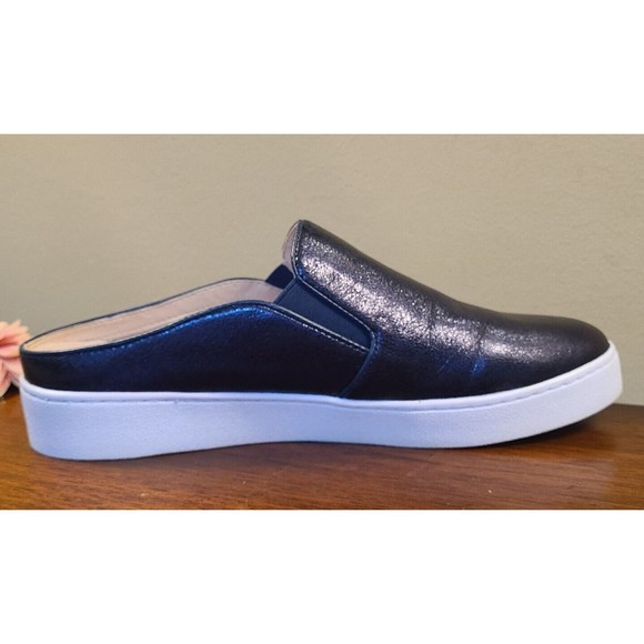 Vionic DAKOTA METALLIC NAVY BLUE Slip On Clogs Mule Flat Womens Size 9.5 - Picture 8 of 13